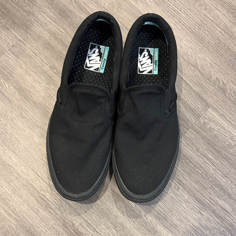 Vans Comfy Cush Black Canvas Slip-On Sneakers